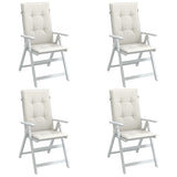 Highback Chair Cushions 4 pcs Melange Cream 120x50x4 cm Fabric