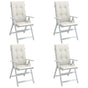 Highback Chair Cushions 4 pcs Melange Cream 120x50x4 cm Fabric