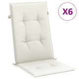 Highback Chair Cushions 6 pcs Melange Cream 120x50x4 cm Fabric