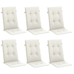 Highback Chair Cushions 6 pcs Melange Cream 120x50x4 cm Fabric