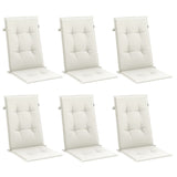 Highback Chair Cushions 6 pcs Melange Cream 120x50x4 cm Fabric - Side View