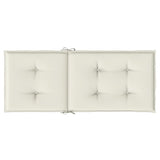 Highback Chair Cushions 6 pcs Melange Cream 120x50x4 cm Fabric - Close-Up Angle