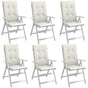 Highback Chair Cushions 6 pcs Melange Cream 120x50x4 cm Fabric