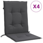 Lowback Chair Cushions 4 pcs Melange Anthracite 100x50x4 cm