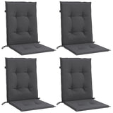 Lowback Chair Cushions 4 pcs Melange Anthracite 100x50x4 cm Fabric