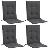 Lowback Chair Cushions 4 pcs Melange Anthracite 100x50x4 cm Fabric - Side View