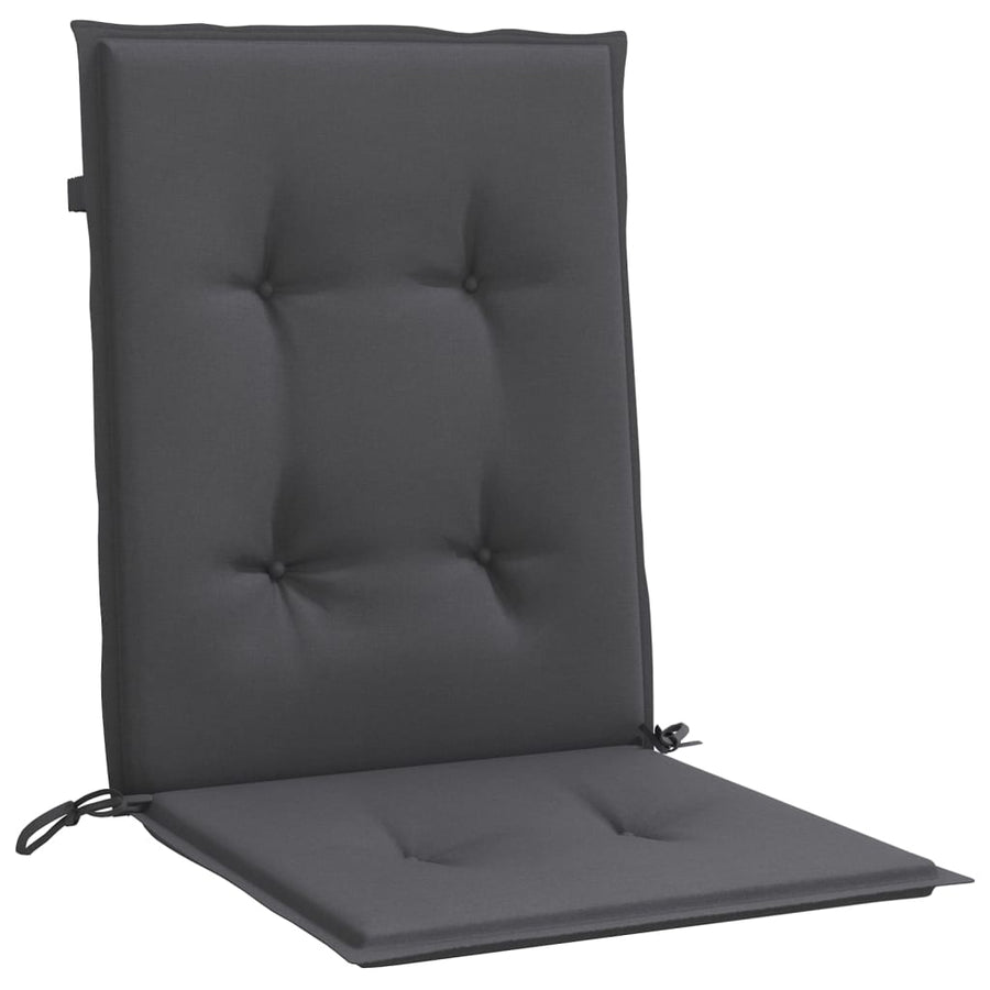 Lowback Chair Cushions 4 pcs Melange Anthracite 100x50x4 cm