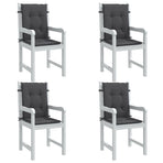 Lowback Chair Cushions 4 pcs Melange Anthracite 100x50x4 cm