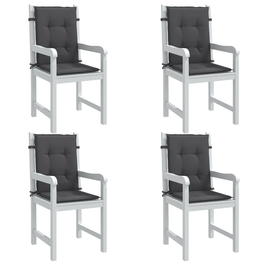 Lowback Chair Cushions 4 pcs Melange Anthracite 100x50x4 cm