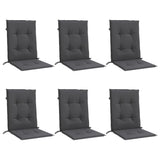 Lowback Chair Cushions 6 pcs Melange Anthracite 100x50x4 cm Fabric - Side View
