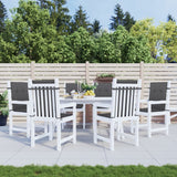 Lowback Chair Cushions 6 pcs Melange Anthracite 100x50x4 cm Fabric - Top-Down View