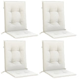 Lowback Chair Cushions 4 pcs Melange Cream 100x50x4 cm Fabric
