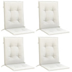 Lowback Chair Cushions 4 pcs Melange Cream 100x50x4 cm Fabric