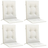 Lowback Chair Cushions 4 pcs Melange Cream 100x50x4 cm Fabric - Side View