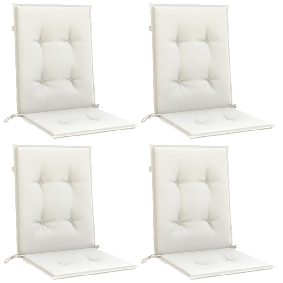 Lowback Chair Cushions 4 pcs Melange Cream 100x50x4 cm Fabric