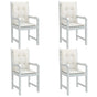 Lowback Chair Cushions 4 pcs Melange Cream 100x50x4 cm Fabric