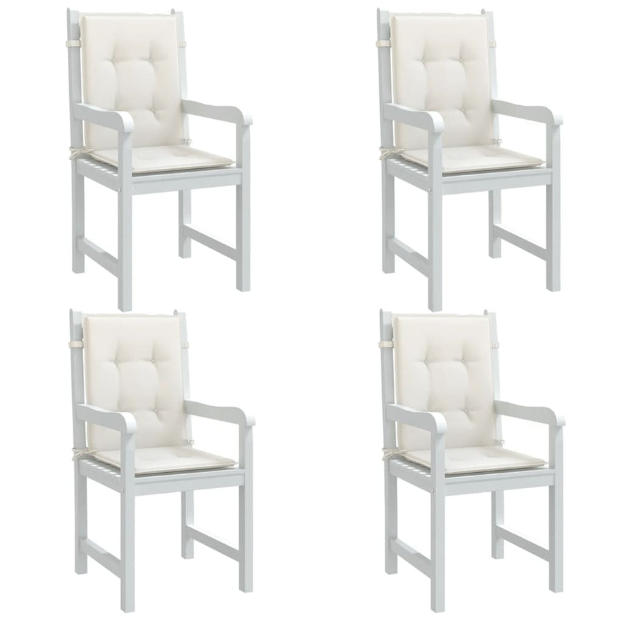 Lowback Chair Cushions 4 pcs Melange Cream 100x50x4 cm Fabric