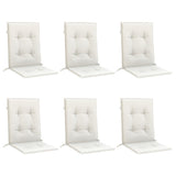 Lowback Chair Cushions 6 pcs Melange Cream 100x50x4 cm Fabric - Side View