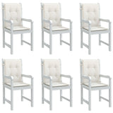 Lowback Chair Cushions 6 pcs Melange Cream 100x50x4 cm Fabric