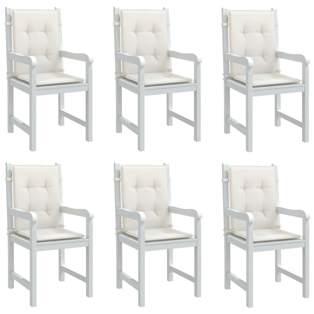 Lowback Chair Cushions 6 pcs Melange Cream 100x50x4 cm Fabric
