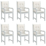 Lowback Chair Cushions 6 pcs Melange Cream 100x50x4 cm Fabric