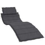 Sun Lounger Cushion Melange Anthracite 186x58x4 cm Fabric - Front View