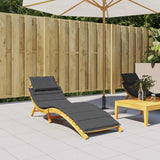 Sun Lounger Cushion Melange Anthracite 186x58x4 cm Fabric - Side View