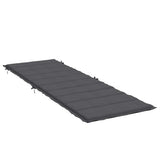 Sun Lounger Cushion Melange Anthracite 186x58x4 cm Fabric - Top-Down View