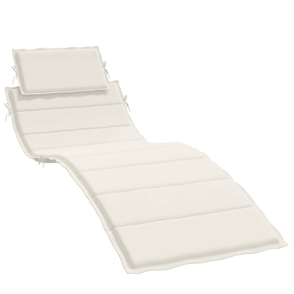 Sun Lounger Cushion Melange Cream 186x58x4 cm Fabric