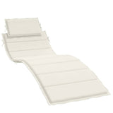 Sun Lounger Cushion Melange Cream 186x58x4 cm Fabric - Front View
