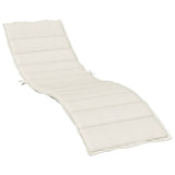 Sun Lounger Cushion Melange Cream 200x50x4 cm Fabric - Front View