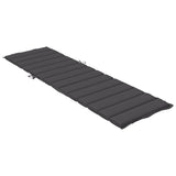 Sun Lounger Cushion Melange Anthracite 200x60x4 cm Fabric - Top-Down View