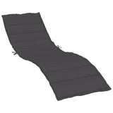 Sun Lounger Cushion Melange Anthracite 200x70x4 cm Fabric - Front View