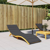 Sun Lounger Cushion Melange Anthracite 200x70x4 cm Fabric - Side View