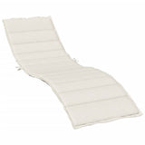 Sun Lounger Cushion Melange Cream 200x70x4 cm Fabric