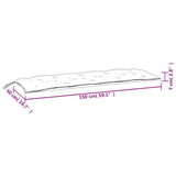 Garden Bench Cushion Melange Cream 150x50x7 cm Fabric