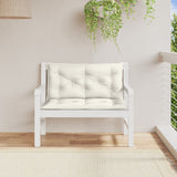 Garden Bench Cushions 2 pcs Melange Cream 100x50x7 cm Fabric - Side View