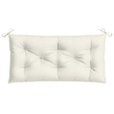Garden Bench Cushions 2 pcs Melange Cream 100x50x7 cm Fabric - Rear View