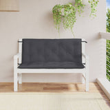 Garden Bench Cushions 2 pcs Melange Anthracite 120x50x7 cm Fabric - Side View