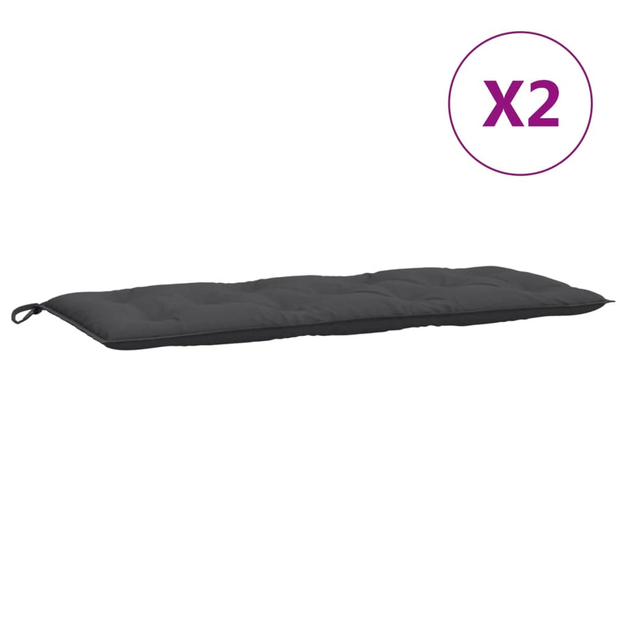 Garden Bench Cushions 2pcs Melange Anthracite 120x50x7cm Fabric