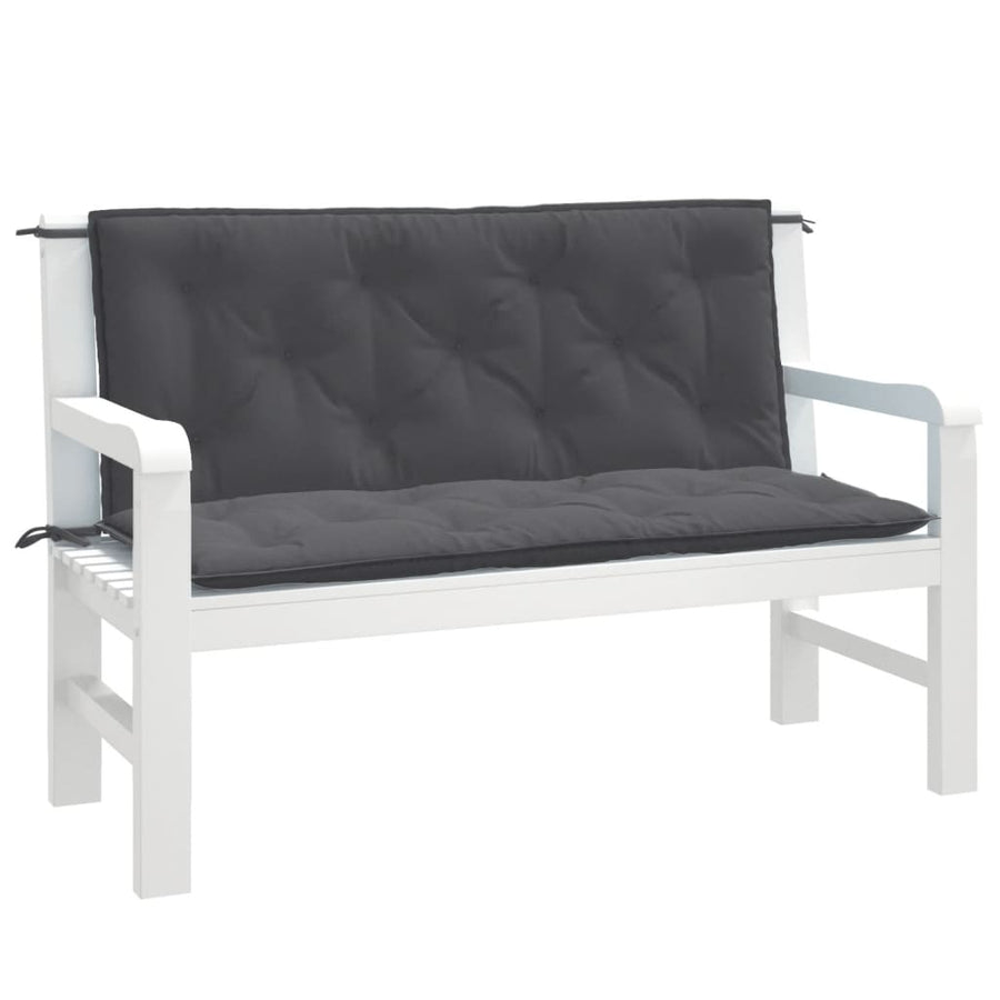 Garden Bench Cushions 2pcs Melange Anthracite 120x50x7cm Fabric