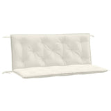 Garden Bench Cushions 2 pcs Melange Cream 120x50x7 cm Fabric - Front View