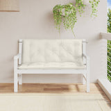 Garden Bench Cushions 2 pcs Melange Cream 120x50x7 cm Fabric - Side View