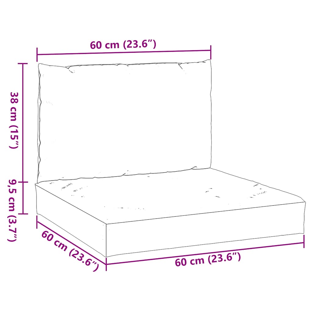 Pallet Cushions 2 pcs Melange Cream Fabric