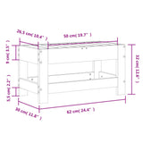 Garden Footstool 62x30x32 cm Solid Wood Douglas - Extra Image