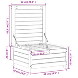 Garden Footstool 62x63.5x32 cm Solid Wood Pine - Extra Image
