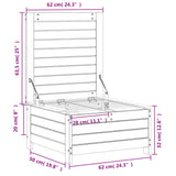 Garden Footstool 62x63.5x32 cm Solid Wood Douglas - Extra Image