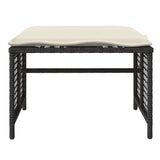 4 Piece Garden Sofa Set with Cushions Black Poly Rattan Glass