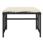 4 Piece Garden Sofa Set with Cushions Black Poly Rattan Glass