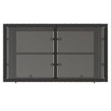 4 Piece Garden Sofa Set with Cushions Black Poly Rattan Glass